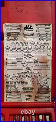 Mac Tools 76 piece SAE & MARETIC tap and die set COMPLETE VG COND TT244 no rust