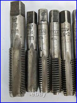 Metric Hand Tap Lot M18 to M4 Titan Blue Point thread die HS bottoming taper
