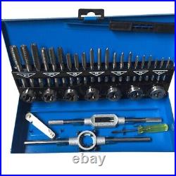 Metric Tap And Die Set Alloy Steel Wrench Screwdriver Drill Bits Hand Threading