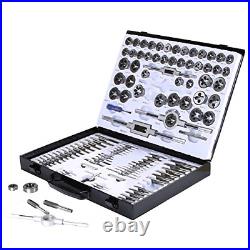 Muzerdo 115PCS Sae and Metric Bearing Steel Tap and Die Rethreading Kit with Box