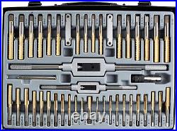 Muzerdo 86 Piece Tap and Die Set Bearing Steel Sae and Metric Tools, Titanium
