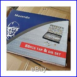 Muzerdo 86 Piece Tap and Die Set Bearing Steel Sae and Metric Tools, Titanium