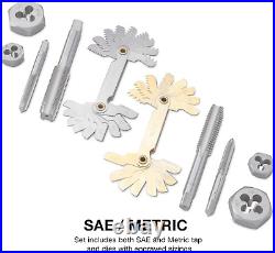 NEIKO 00908A SAE and Metric Tap and Die Set, Alloy Steel Taps and Dies with Hexa