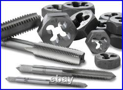 NEIKO 00908A SAE and Metric Tap and Die Set, Alloy Steel Taps and Dies with Hexa