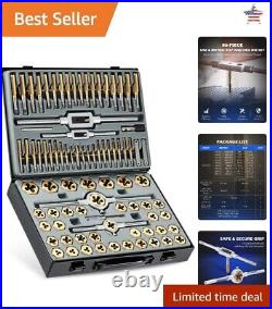 Professional Tap and Die Set Metric & SAE Titanium Coated Steel 86pc