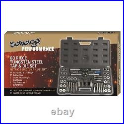 SAVAGE 60 Piece Tap and Die Set Metric Imperial SAE Tungsten UNC/UNF Bordo 50-S2