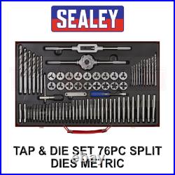 Sealey 76pc Split Dies Tap & Die Set Metric AK3076