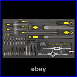 Sealey S01132 Tool Tray with Tap & Die, File & Caliper Set 48pc