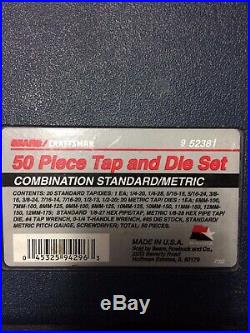 Sears Craftsman 50 Piece Tap & Die Tool Set #52381 USA SAE/Metric Lot# L