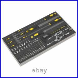 Seigen by Sealey Tool Tray with Tap & Die, File & Caliper Set 48pc S01132