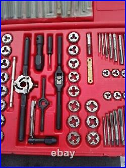 Snap On Tools 117pc SAE & Metric Tap & Die Set with Drills & Extractors TDTDM117