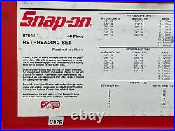Snap-on Tools 48 Piece Thread Restoring Tap Die Set Rethreader File Rtd48