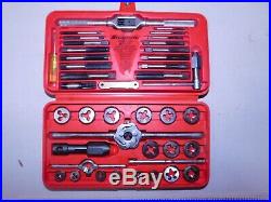 Snap-on Tools Automotive Metric Tap & Die Set In Red Case 41 Pc Tdm117a -(eb47)