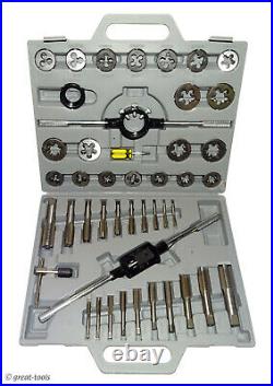 TAP AND DIE SET, STANDARD, SAE taps dies thread cutting hand tools 45-pc
