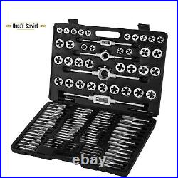 TAP AND DIE Set 110 piece SAE & METRIC with Case Screw Extractor Remover Chasing