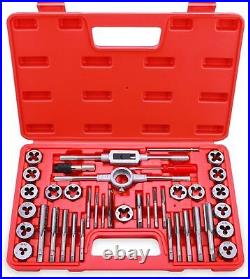 Tap And Die Combination Set Tungsten Steel Threading Metric SAE Tool Kit 40 PCS