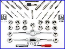 Tap And Die Combination Set Tungsten Steel Threading Metric SAE Tool Kit 40 PCS