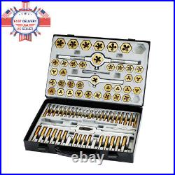 Tap and Die Combination Set Tungsten Steel Titanium SAE METRIC Tool 86pc New USA