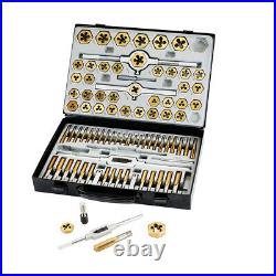 Tap and Die Combination Set Tungsten Steel Titanium SAE METRIC Tool 86pc New USA