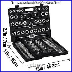 Tap and Die Set 110PCS Metric M2-M18 Hand Threading Cutting Wrench Tools DHLSHIP