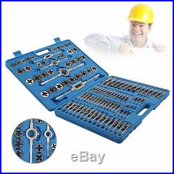 Tap and Die Set 110 piece Metric with Case Screws Extractor Remover Chasing New