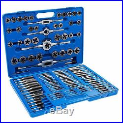 Tap and Die Set 110 piece Metric with Case Screws Extractor Remover Chasing New