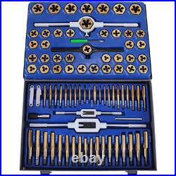 Tap and Die Set 86PCS Tungsten/Carbon Steel Hand Threading Tool Wrench
