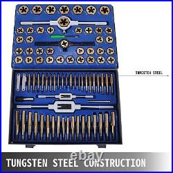 Tap and Die Set 86PCS Tungsten/Carbon Steel Hand Threading Tool Wrench