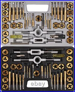 Tap and Die Set Metric and Standard, Rethreading Tool Kit for Coarse and Fine Th