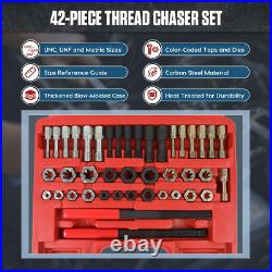 Thread Repair Kit 42Pcs Thread Chaser Set Rethreading Kit in UNC UNF and Metric