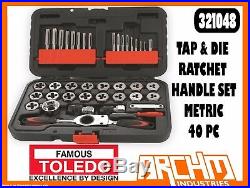 Toledo 321048 Tap & Die Ratchet Handle Set Metric 40 Pc Holders Automotive