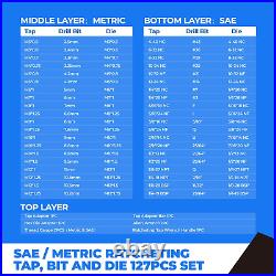 Toolant 127pcs SAE/Metric Tap and Die Set Ratcheting SAE Metric TAP and Die
