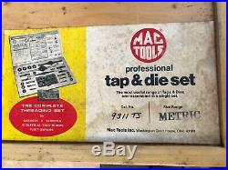 Vintage 25-pc Metric Tap And Die Set Mac Tool wood case never used threading kit