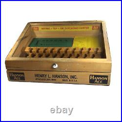 Vintage Hanson Ace Metric Tap Die Threading Center Retail Store Case