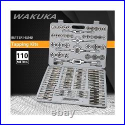 WAKUKA 110 Piece Tap and Die Set(Metric)Threading Tool Set With St