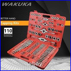 WAKUKA 110 Piece Tap and Die Set(SAE&METRIC)Threading Tool Set With Storage
