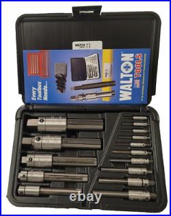 Walton 18015 15 PC Tap Extractor Set USA 4 FL SAE NC NF Metric With Case