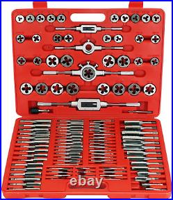 Zoostliss 110 Piece Sae and Metric Bearing Steel Tap and Die Set with Carrying C